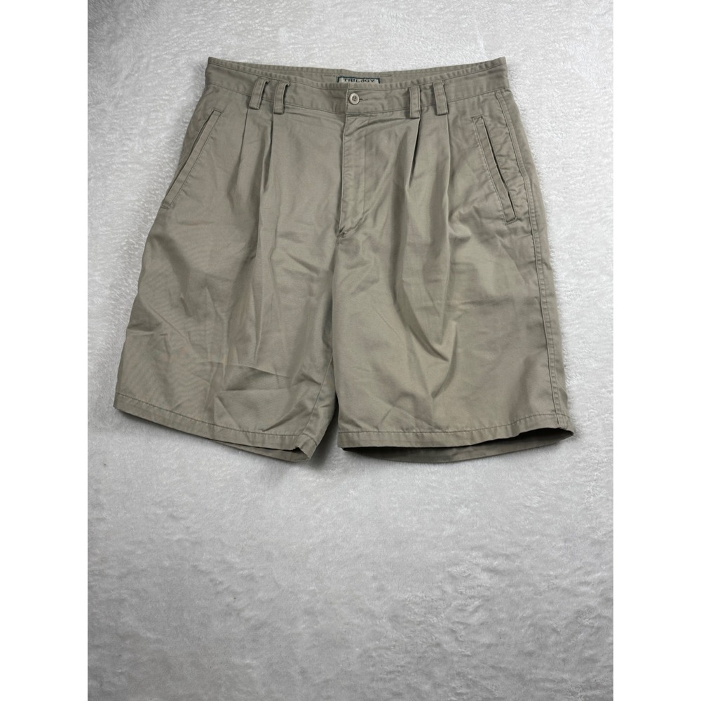 Trilogy Mens Pleated Golf Shorts Casual Khaki‎ Size 36